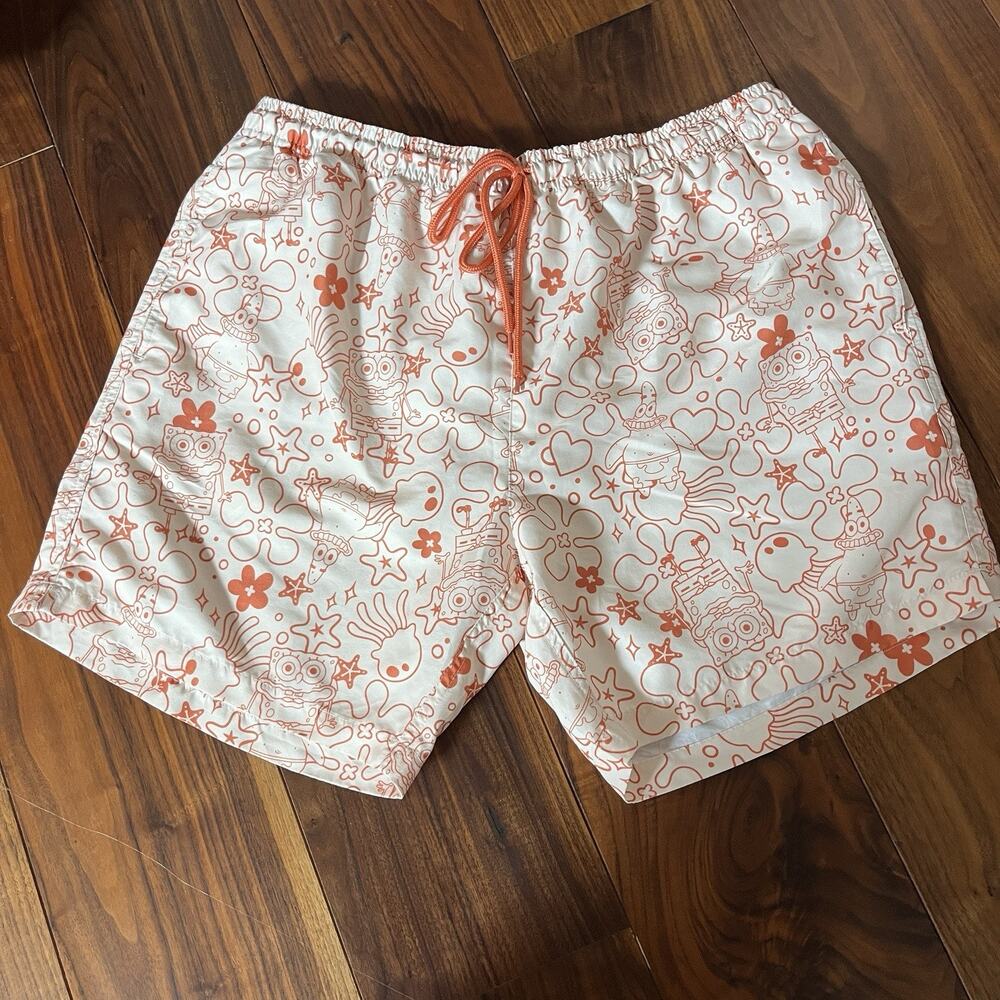 Nickelodeon SpongeBob SquarePants Men's Surf Swim Trunks Shorts Size XL
